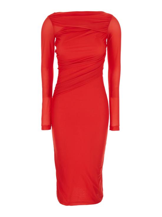 25SS 핑코 미디 원피스 104838A2H1R48 Red