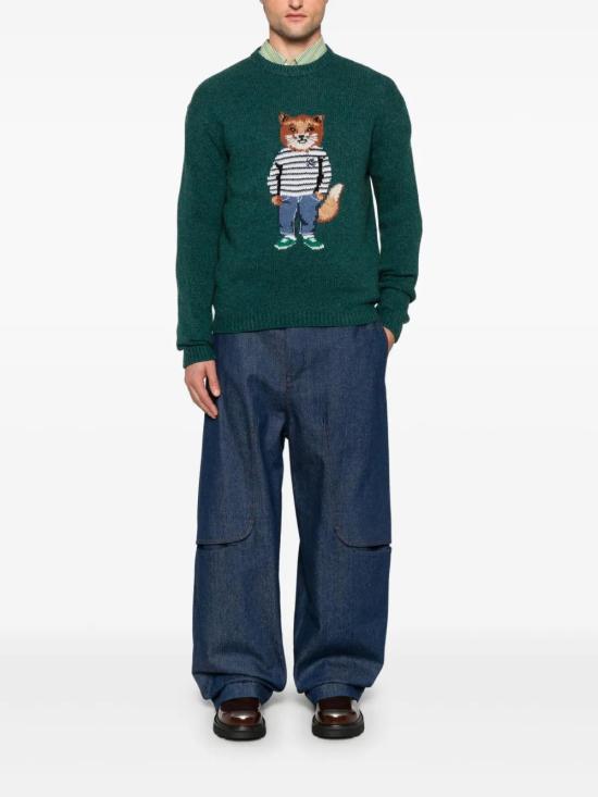  메종키츠네 스웨터 NM00809KH0002 green - MAISON KITSUNE