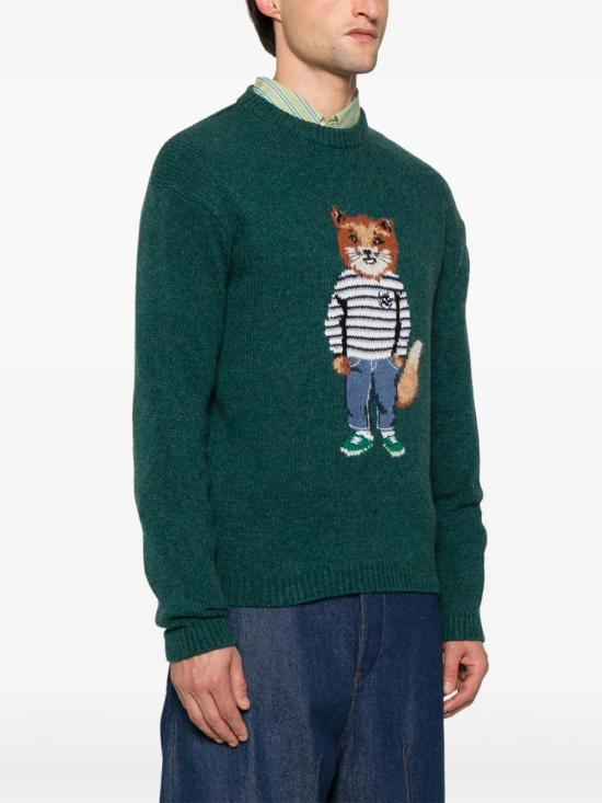  메종키츠네 스웨터 NM00809KH0002 green - MAISON KITSUNE