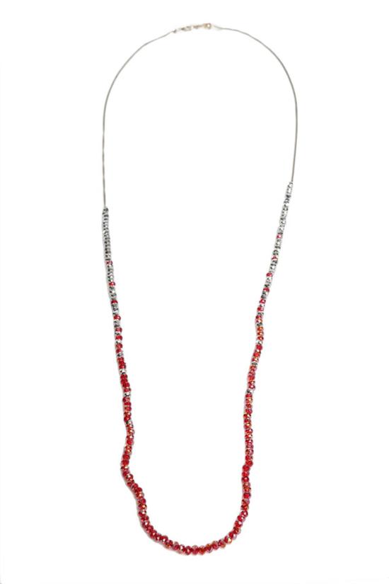  찬 루 목걸이/팬던트 루비 크리스털 목걸이