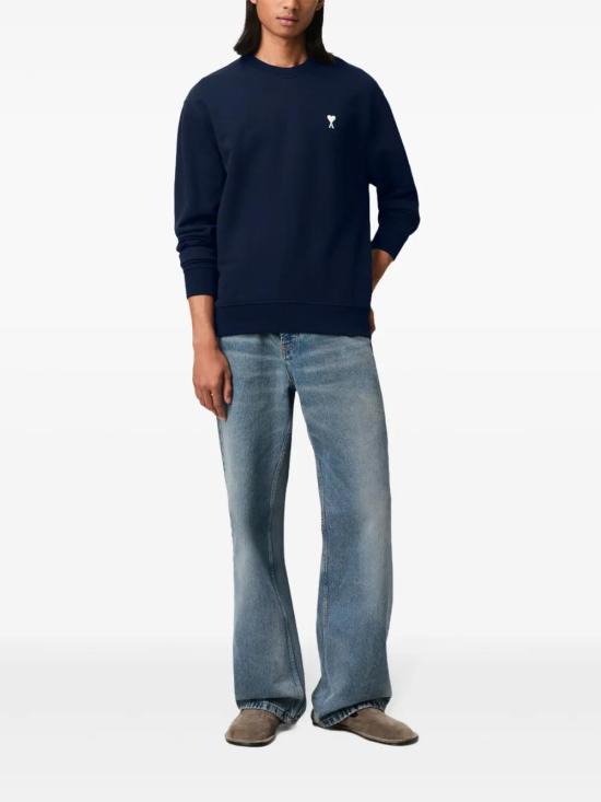  아미 긴팔 티셔츠 E25HSW060730 navy - AMI