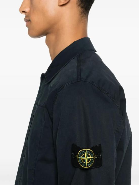  스톤 아일랜드 긴팔 셔츠 K1S151200033S0010 navy - STONE ISLAND