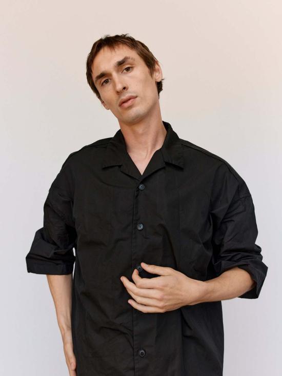  케이시 케이시 긴팔 셔츠 블랙 H 카드 4월 - CASEY CASEY