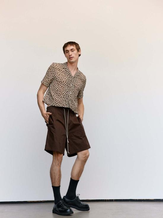  카미엘 포트젠스 숏팬츠 카미엘 포젠스 브라운 코튼 트윌 무릎 반바지