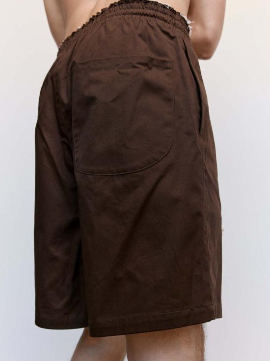  카미엘 포트젠스 숏팬츠 카미엘 포젠스 브라운 코튼 트윌 무릎 반바지 - CAMIEL FORTGENS
