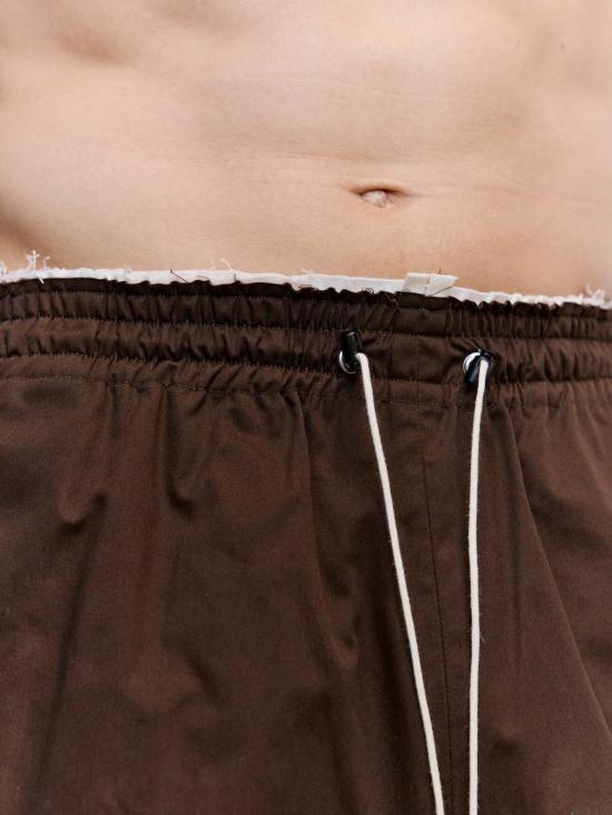  카미엘 포트젠스 숏팬츠 카미엘 포젠스 브라운 코튼 트윌 무릎 반바지 - CAMIEL FORTGENS