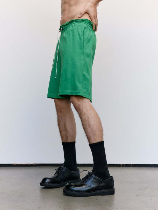  카미엘 포트젠스 숏팬츠 Camiel Fortgens 헤비 저지 코튼 니 쇼츠 그린 - CAMIEL FORTGENS