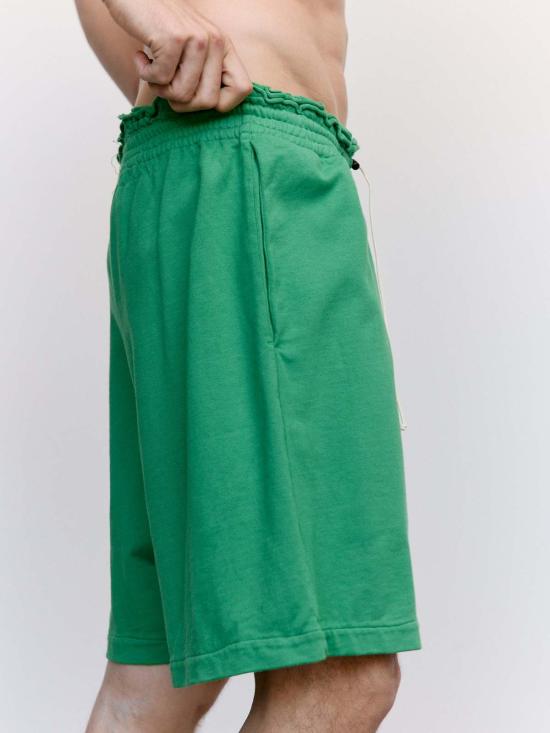  카미엘 포트젠스 숏팬츠 Camiel Fortgens 헤비 저지 코튼 니 쇼츠 그린 - CAMIEL FORTGENS