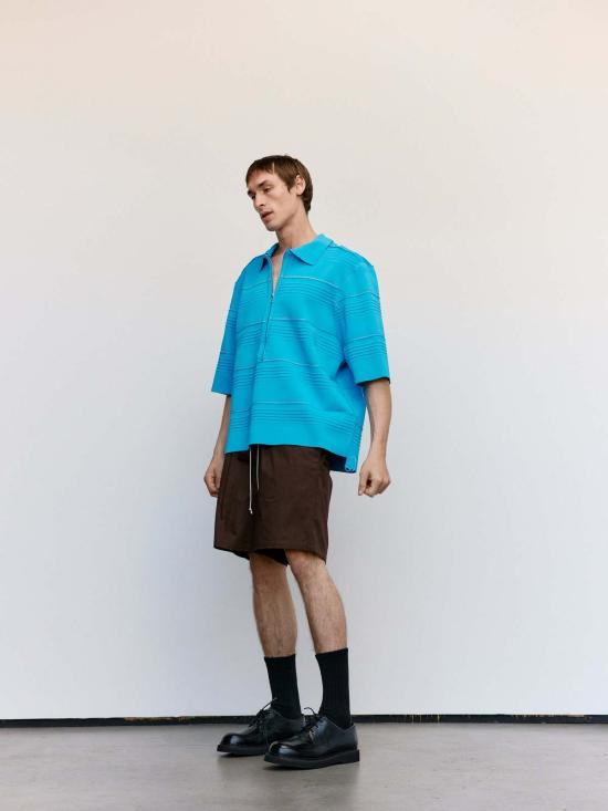  카미엘 포트젠스 후드 티셔츠 Camiel Fortgens 비스코스 폴로 블루 - CAMIEL FORTGENS