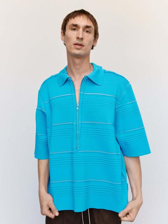  카미엘 포트젠스 후드 티셔츠 Camiel Fortgens 비스코스 폴로 블루 - CAMIEL FORTGENS