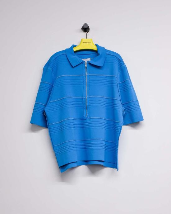  카미엘 포트젠스 후드 티셔츠 Camiel Fortgens 비스코스 폴로 블루 - CAMIEL FORTGENS