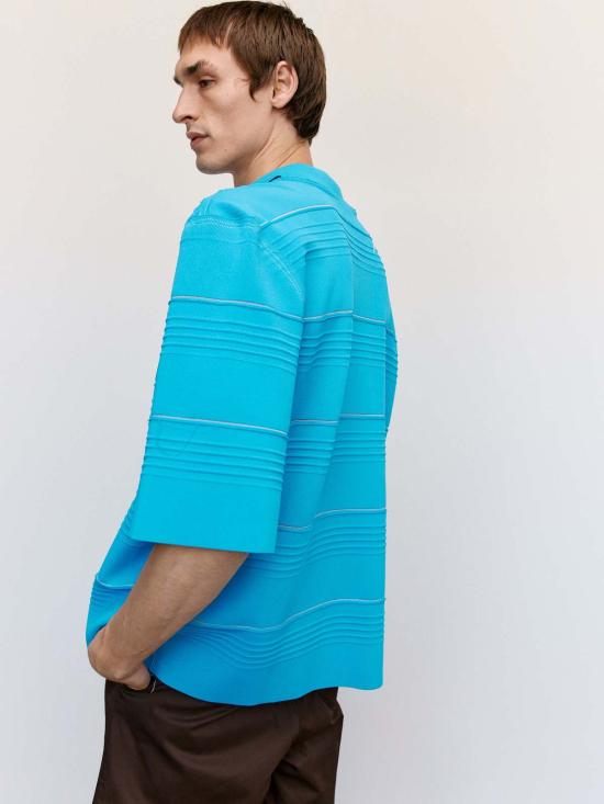  카미엘 포트젠스 후드 티셔츠 Camiel Fortgens 비스코스 폴로 블루 - CAMIEL FORTGENS