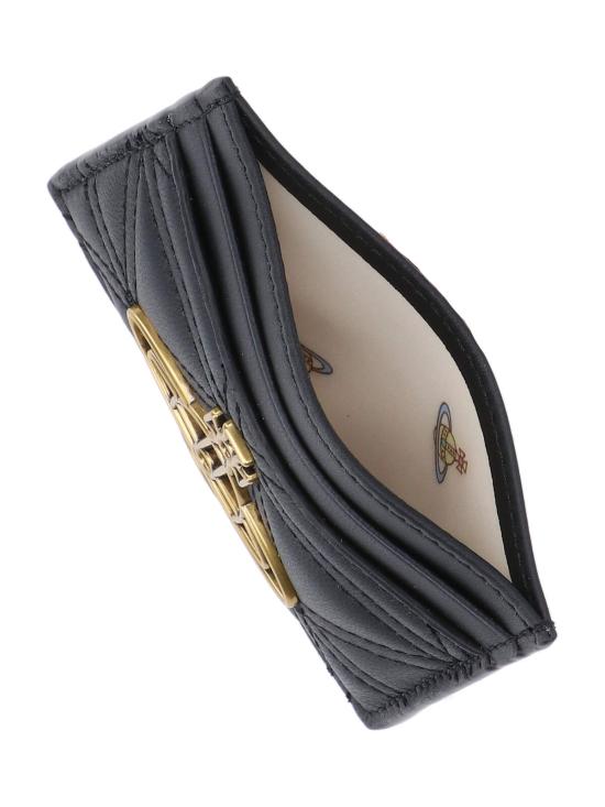 25SS 비비안웨스트우드 ORB 로고 나파 레도 카드 홀더 54030007W L006U N403 Black - VIVIENNE WESTWOOD