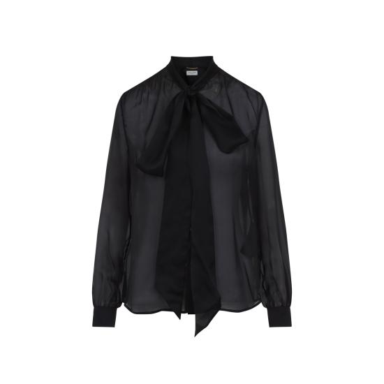 25SS 생로랑 블라우스/셔츠 769138 Y3I13 1000 NOIR - SAINT LAURENT