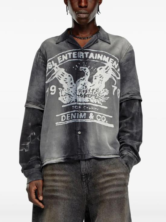  디젤 긴팔 셔츠 A150720NKBC grey - DIESEL