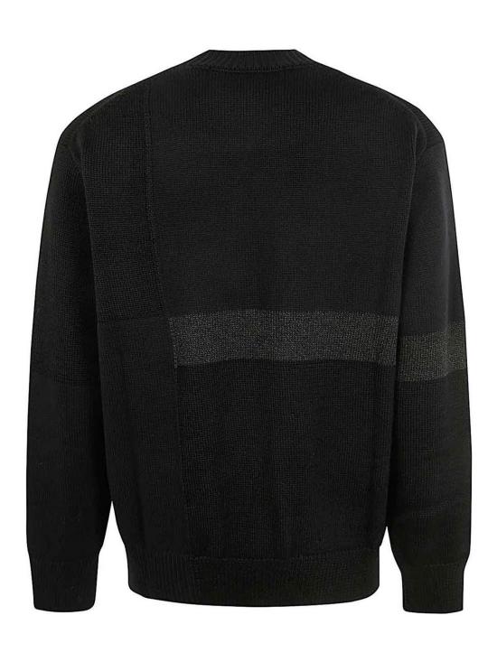  꼼데가르송 옴므 플러스 텍스처 패턴 크루넥 스웨터 HNN003W241 Black - COMME DES GARCONS