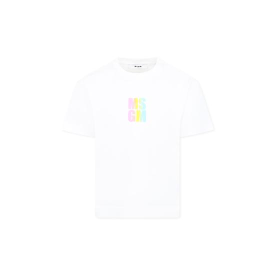 25SS [키즈] 엠에스지엠 티셔츠 S5MSJGTH218 001 WHITE