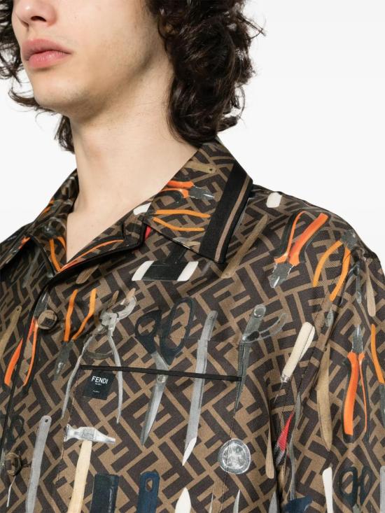  펜디 긴팔 셔츠 FS1262AR6G brown - FENDI