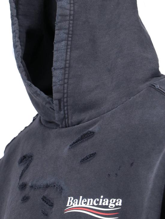 25SS 발렌시아가 후드 티셔츠 818557 TRVP9 9756 Black - BALENCIAGA