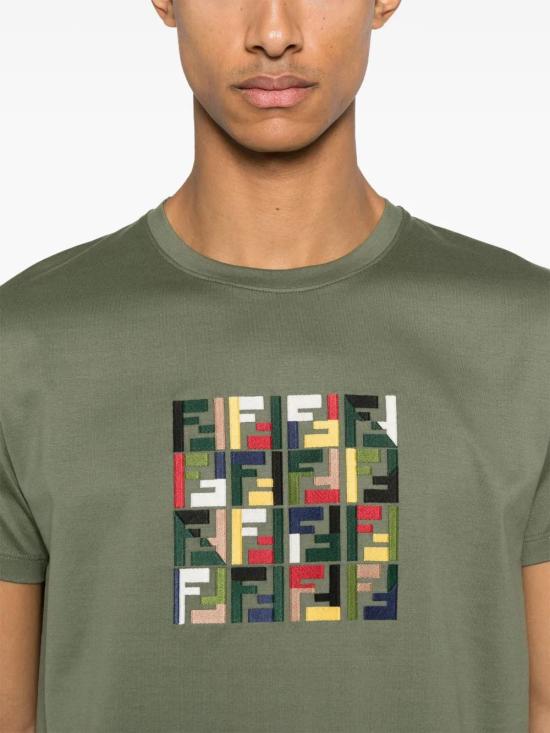  펜디 반팔 티셔츠 FY1319ATC7 green - FENDI