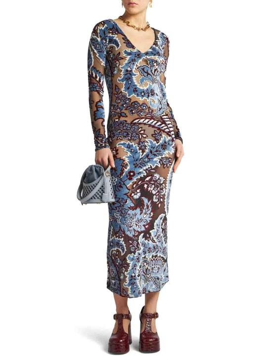 25FW 에트로 롱 원피스 WRHA019999JJD03S9880 Blue - ETRO