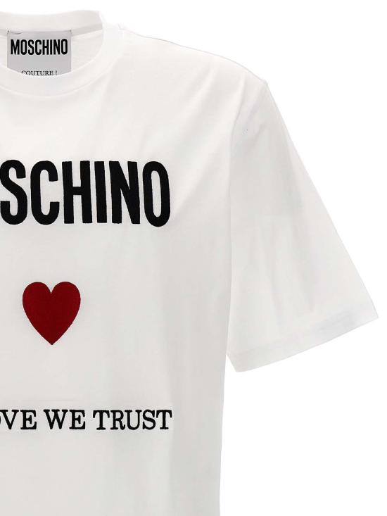 24FW 모스키노 반팔 티셔츠 071402411001 White - MOSCHINO