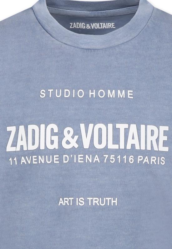25SS [키즈] 자딕앤볼테르 티셔츠 X60372 896 LIGHT BLUE - ZADIG & VOLTAIRE