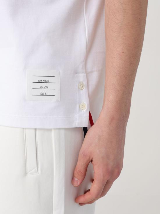 25FW 톰브라운 반팔 티셔츠 MJS010A01454 100 White - THOM BROWNE