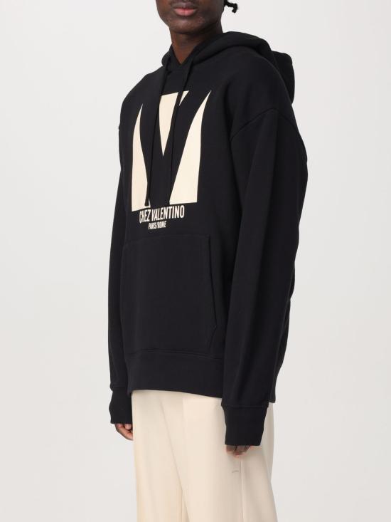 25FW 발렌티노 가라바니 후드 티셔츠 6V3MF28NAQA 0NO Black - VALENTINO GARAVANI