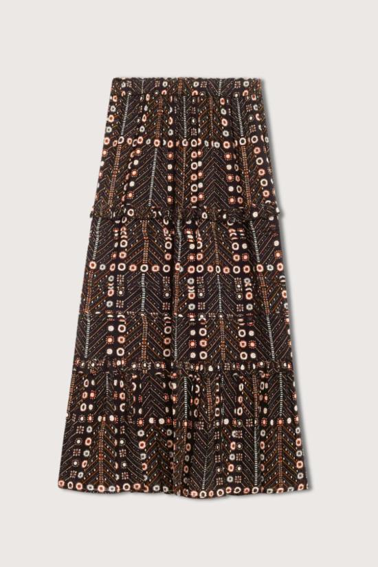  이자벨마랑에뚜왈 롱 스커트 이자벨 마랑 에투알 디야 코튼 프린트 맥시 스커트 페이디드 블랙