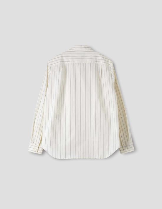  마가렛호웰 긴팔 셔츠 MESH0220A24MDX OWB OFF WHITE BLACK DOM - MARGARET HOWELL