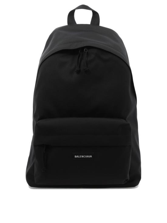 26FW 발렌시아가 로고 패치 익스플로러 백팩 503221 2VZ37 1000 BLACK DOM