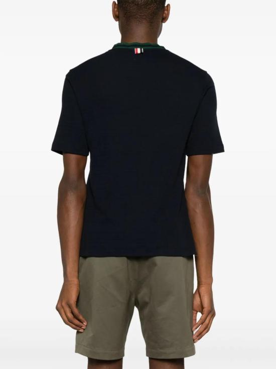  톰브라운 반팔 티셔츠 MJS259AJ0153 navy - THOM BROWNE