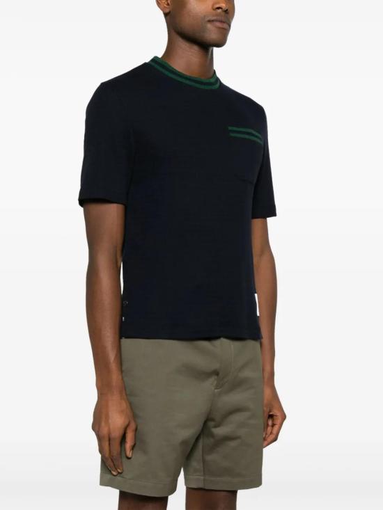  톰브라운 반팔 티셔츠 MJS259AJ0153 navy - THOM BROWNE