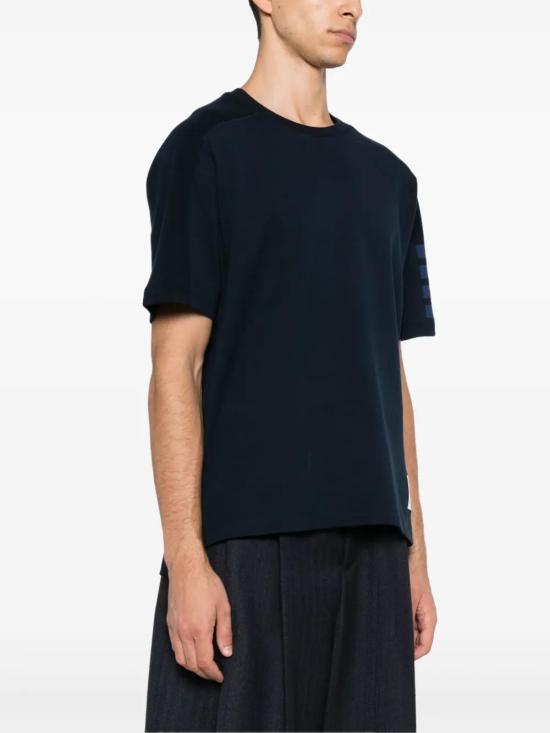  톰브라운 반팔 티셔츠 MJS246B07323 navy - THOM BROWNE