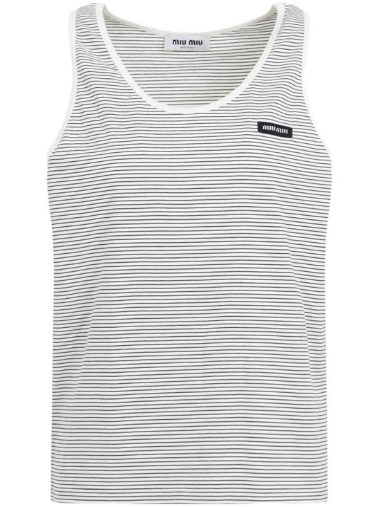 25SS 미우미우 민소매 티셔츠 MJT699SOOO14RT F0963 BIANCO CACAO