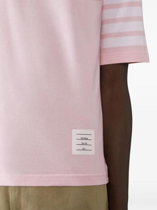  톰브라운 반팔 티셔츠 MJS168G07862 pink - THOM BROWNE