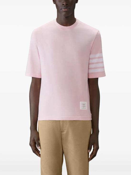  톰브라운 반팔 티셔츠 MJS168G07862 pink - THOM BROWNE