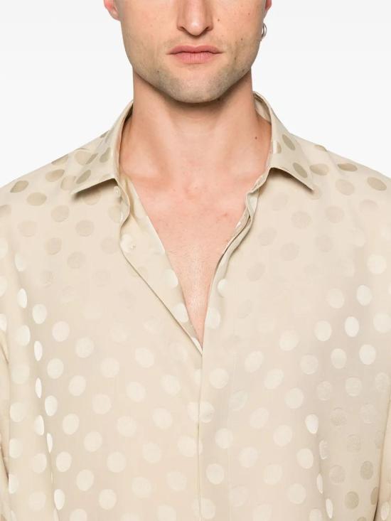  생로랑 긴팔 셔츠 646850Y1I44 beige - SAINT LAURENT