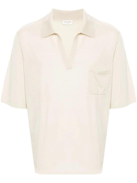  생로랑 반팔 티셔츠 778950Y75YW ecru