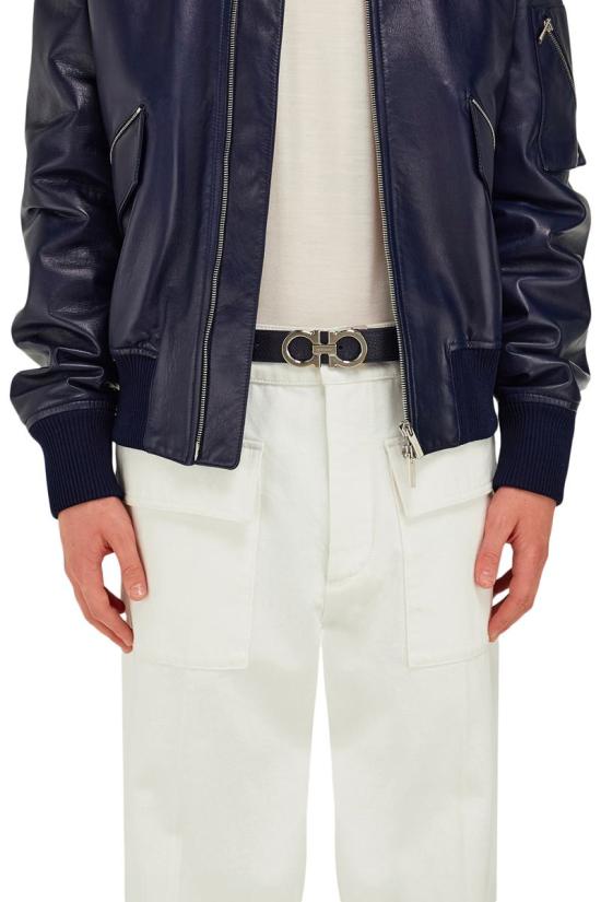 25FW 살바토레 페라가모 간치니 리버시블 레더 벨트 670428780487 MIDNIGHT - SALVATORE FERRAGAMO