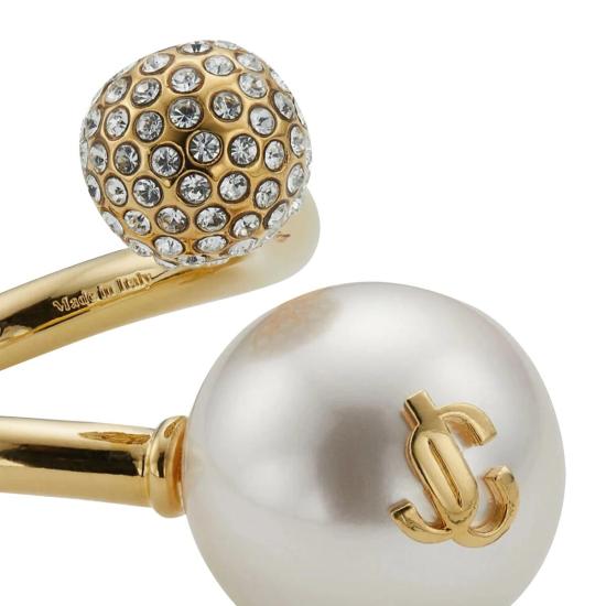 26SS 지미추 이어링 AURI RINGJIQGOLD WHITE CRYSTAL Gold - JIMMY CHOO