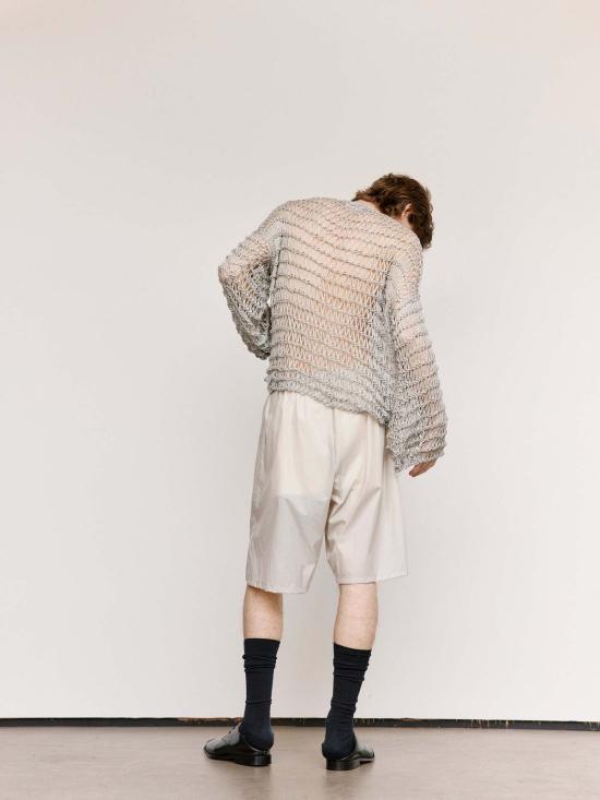  가브리엘라 콜 가먼츠 스웨터 Gabriela Coll Garments No.315 핸드노트 리넨 점퍼 라이트 그레이 - GABRIELA COLL GARMENTS