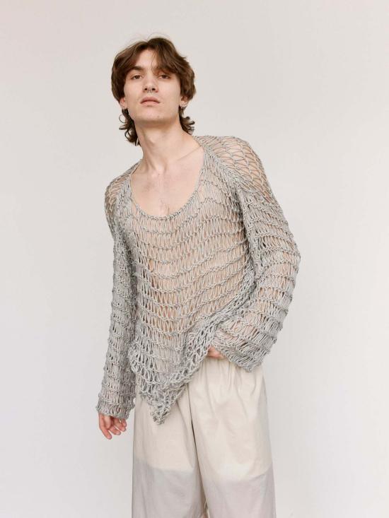 가브리엘라 콜 가먼츠 스웨터 Gabriela Coll Garments No.315 핸드노트 리넨 점퍼 라이트 그레이