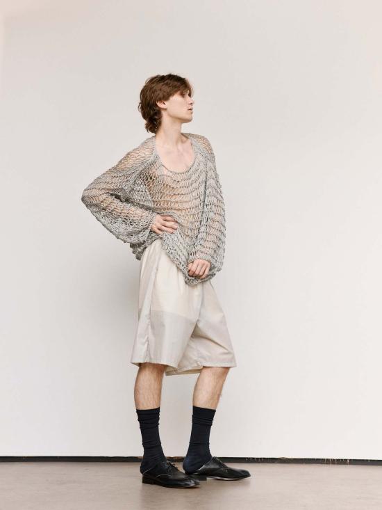  가브리엘라 콜 가먼츠 스웨터 Gabriela Coll Garments No.315 핸드노트 리넨 점퍼 라이트 그레이 - GABRIELA COLL GARMENTS