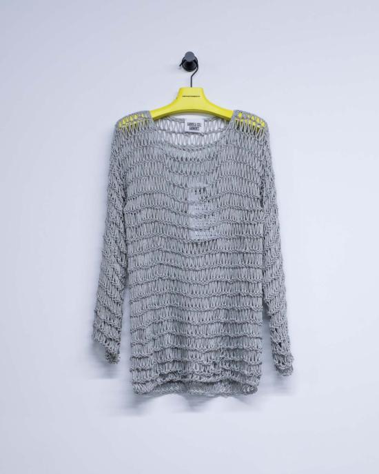  가브리엘라 콜 가먼츠 스웨터 Gabriela Coll Garments No.315 핸드노트 리넨 점퍼 라이트 그레이 - GABRIELA COLL GARMENTS