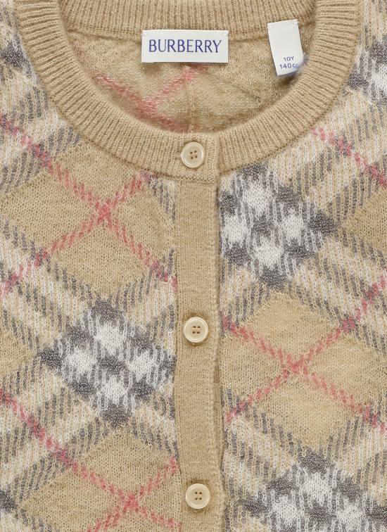 25SS [주니어] 버버리 가디건 8100092 KG5 BETHANE SPKL CHKA2205 Brown - BURBERRY