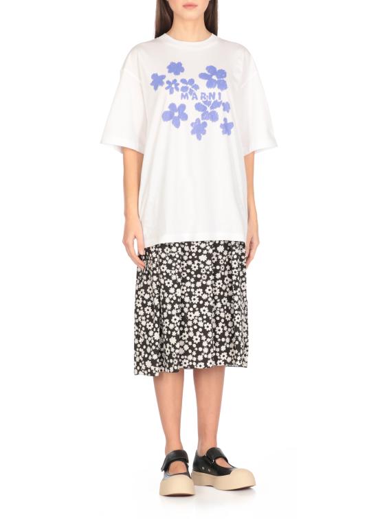 25SS 마르니 반팔 티셔츠 THJET49P09 USCX40D2W01 White - MARNI