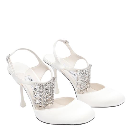 25SS 지미추 힐/펌프스 VERITY 95GKOIVORY CRYSTAL WHITE - JIMMY CHOO