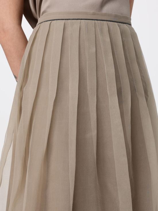 25SS 브루넬로 쿠치넬리 스커트 MF940G3375 C7178 Green - BRUNELLO CUCINELLI